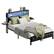 Front. Bestier - Full Size Bed Frame with Upholstered Headboard Built-in Storage LED Lighting and Charging Station - Brown.