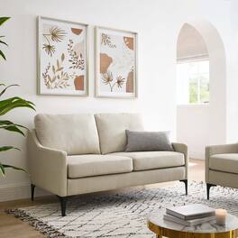 Corland Upholstered Fabric Loveseat by Modway - Beige