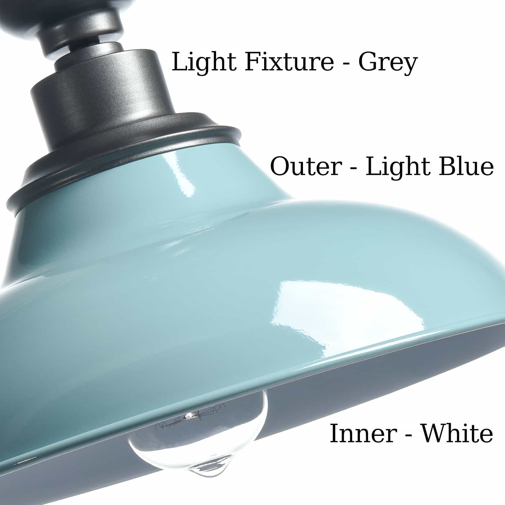 Light Fixture - Grey  
Outer - Light Blue  
Inner - White