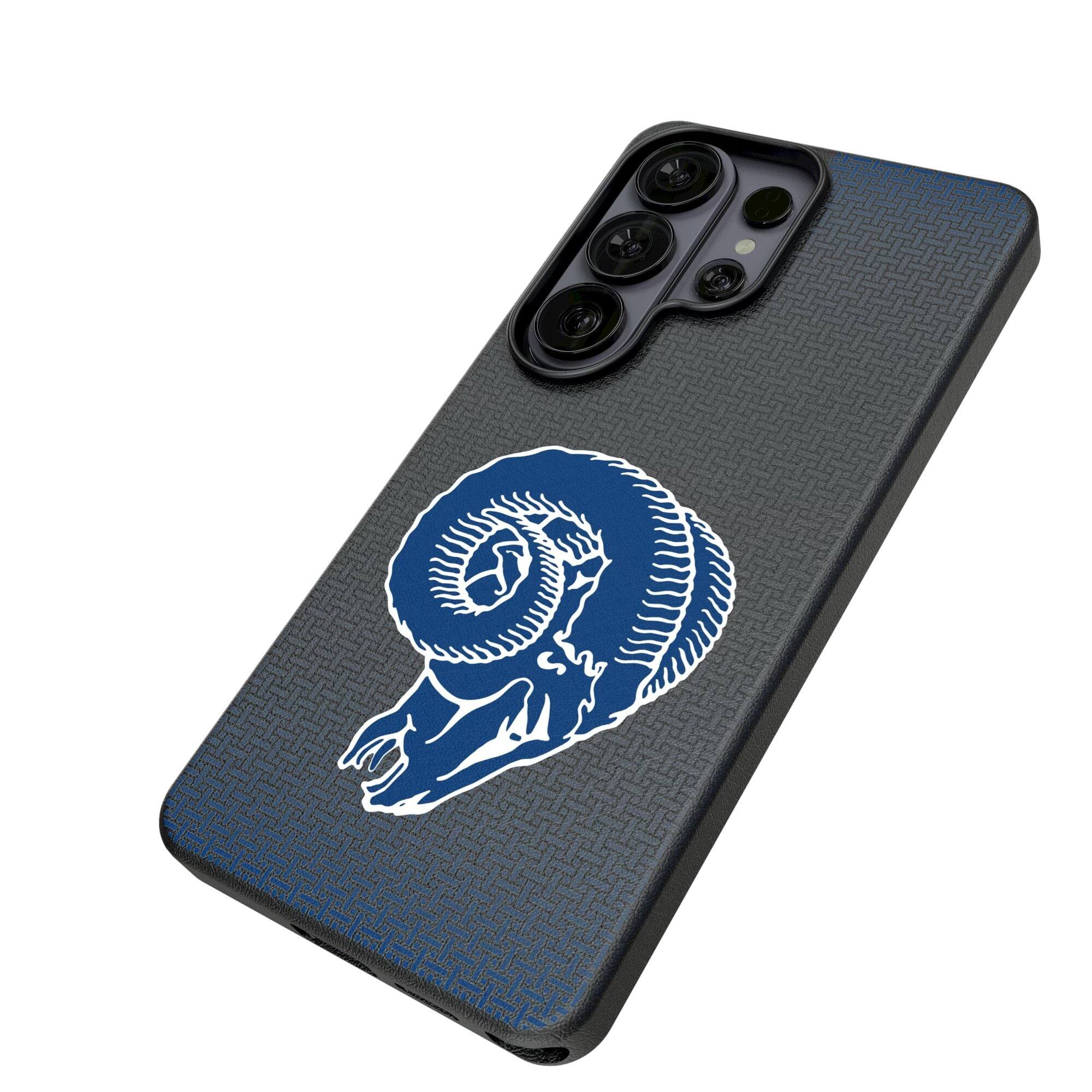 Alt View 1. Keyscaper - Los Angeles Rams Historic Collection 1970s Galaxy Magnetic Bump Case - S25 Ultra - Black.