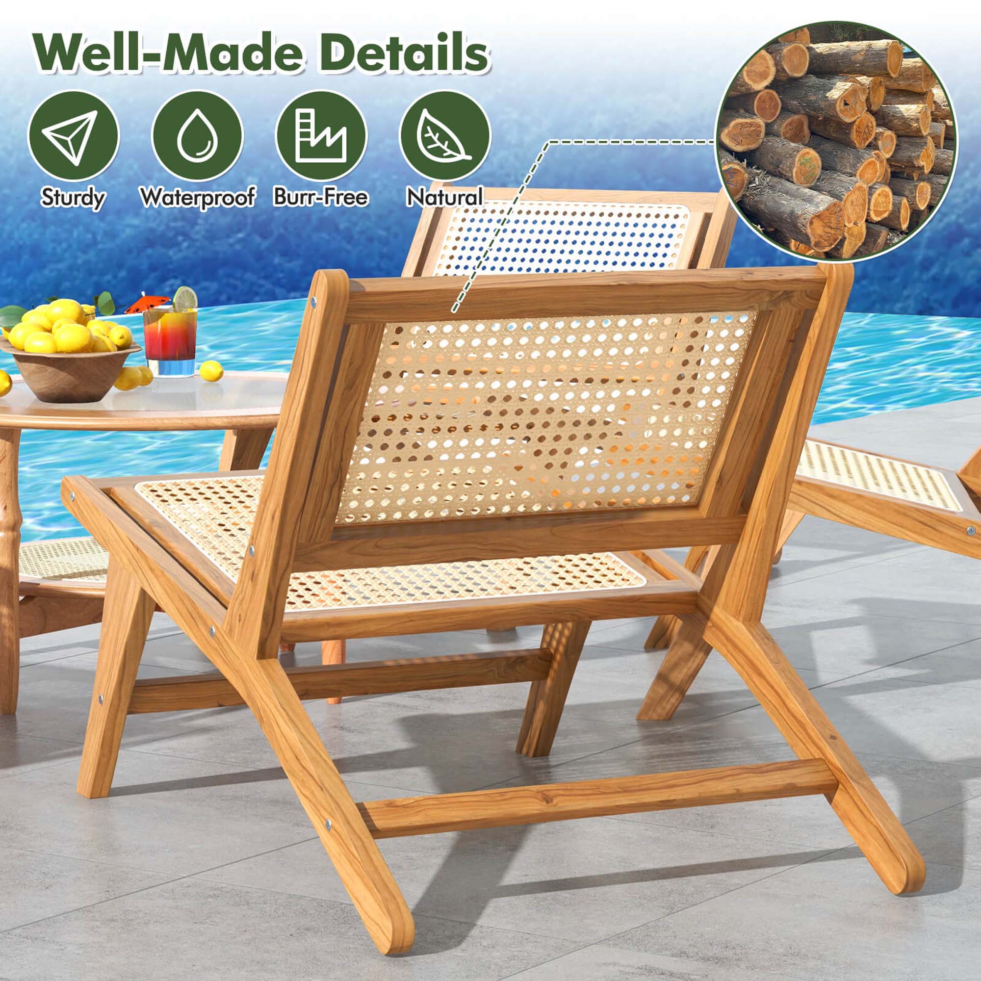 Well-Made Details

- Sturdy
- Waterproof
- Burr-Free
- Natural