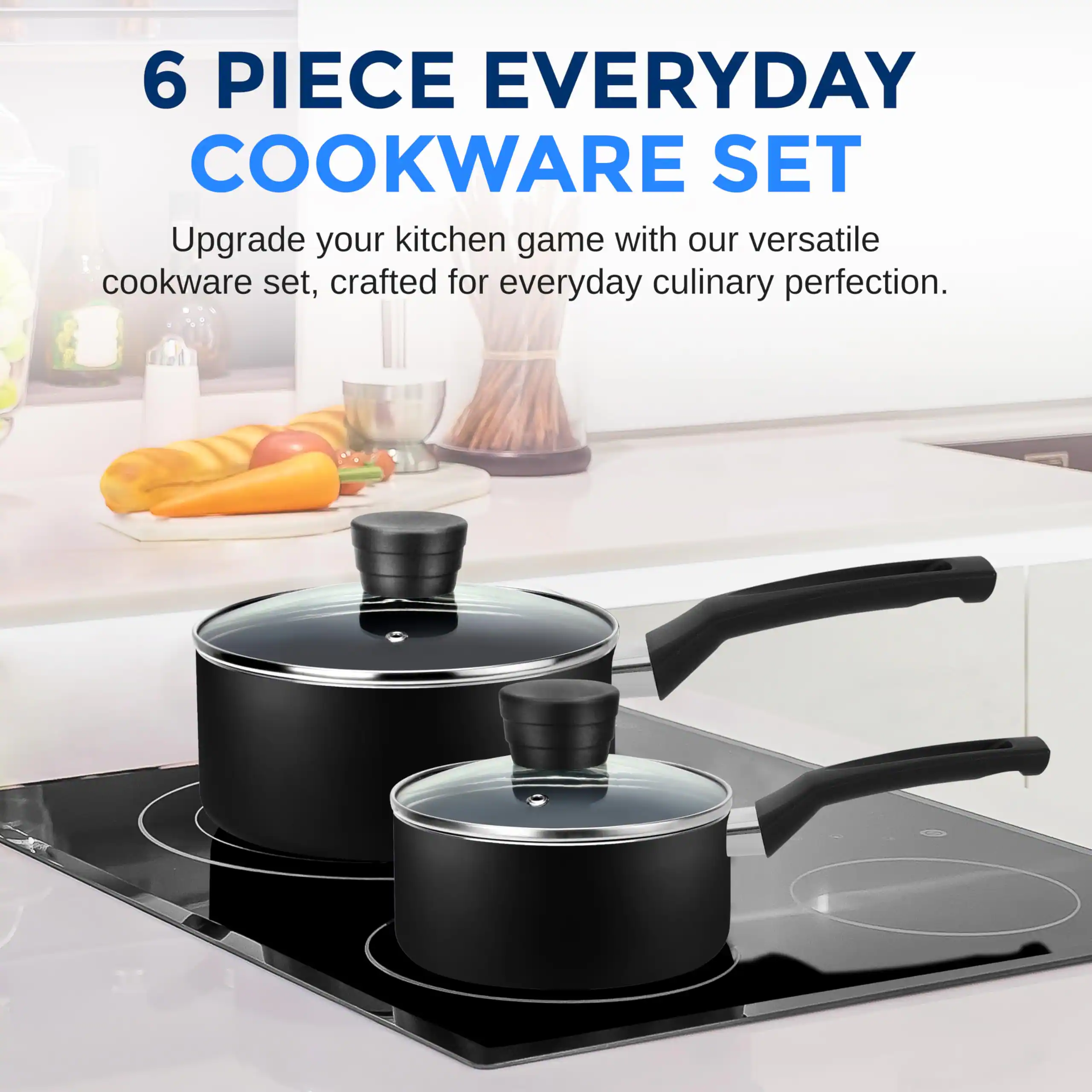 6 PIECE EVERYDAY COOKWARE SET

Upgrade your kitchen game with our versatile cookware set, crafted for everyday culinary perfection.