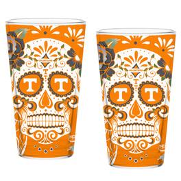 Indigo Falls - Tennessee Volunteers Two-Pack 16oz. Dia De Los Muertos Pint Glass Set - Multicolor
