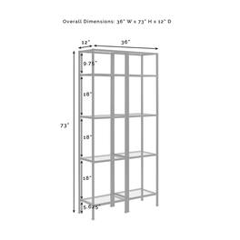 Crosley Furniture - Aimee 2-Piece Etagere Bookcase Set - 2 Narrow Etageres - Soft Gold