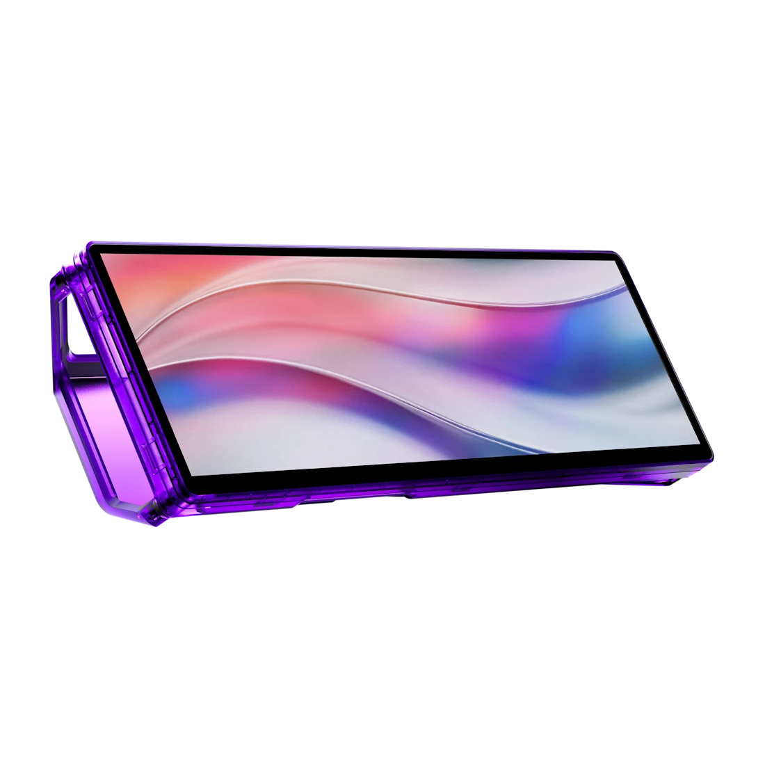 Front. CORSAIR - XENEON EDGE 14.5 Inch LCD Touchscreen - 2560x720 Resolution - USB-C DP-Alt Mode - Internal and External Mounting - iCUE - Atomic Purple.