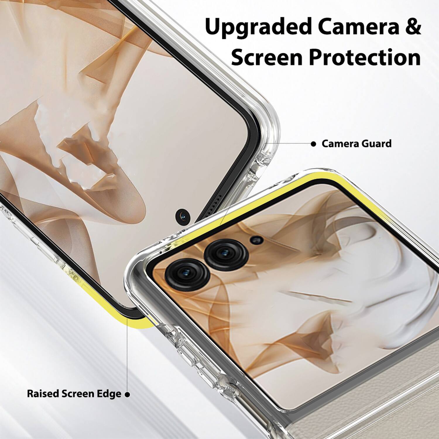 Upgraded Camera & Screen Protection

- Camera Guard
- Raised Screen Edge