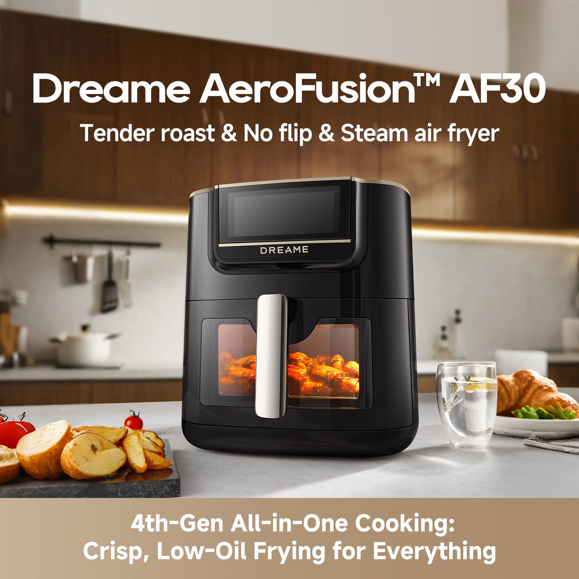 Dreame AeroFusion™ AF30 Tender roast & No flip & Steam air fryer

4th-Gen All-in-One Cooking: Crisp, Low-Oil Frying for Everything