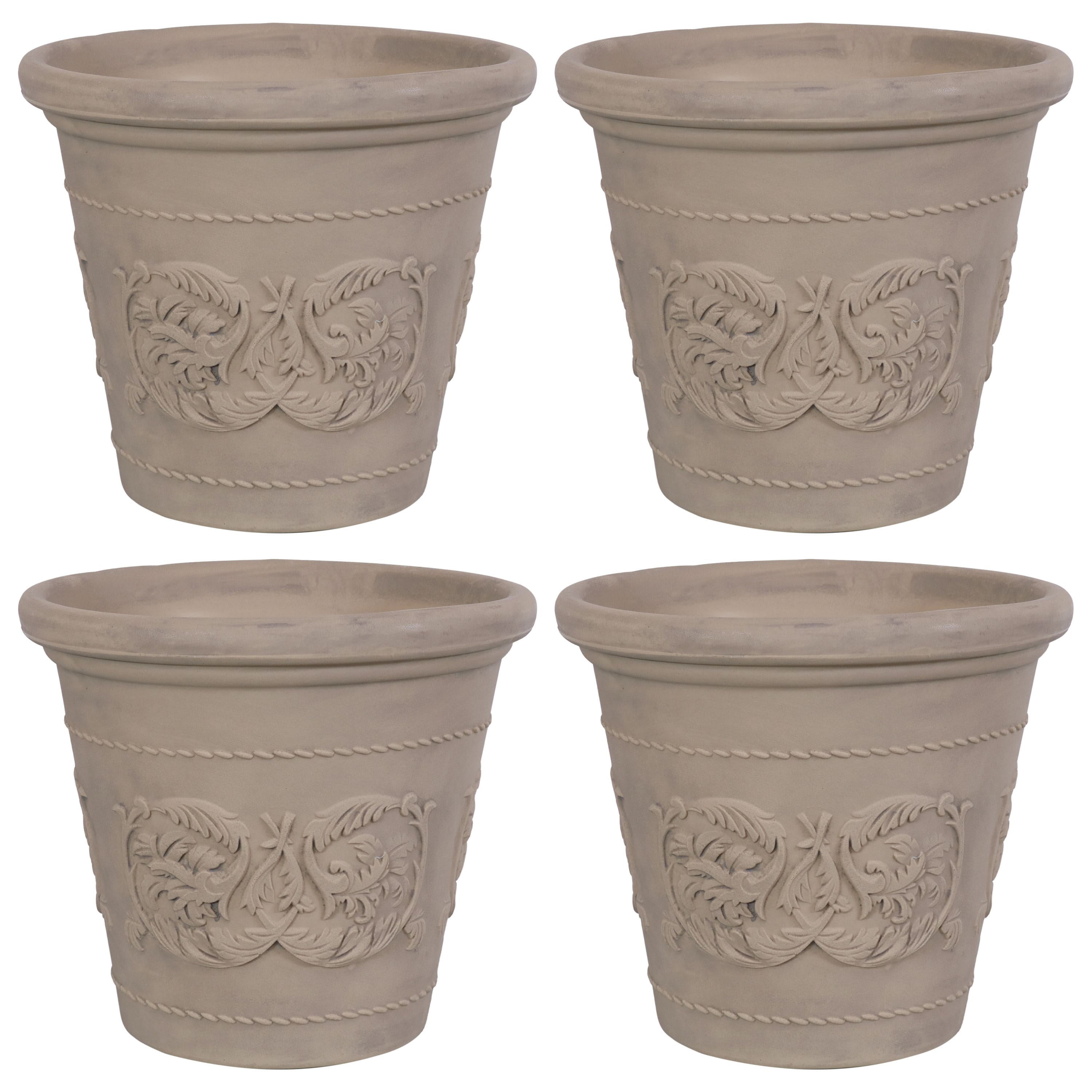 Sunnydaze - 19.5 in Arabella Polyresin Outdoor Planter - Set of 4 - Beige price history on PriceWatchPro