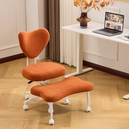 GOODSILO - Ergonomic Meditation Chair with Adjustable Seat Cushion and Lumbar Support for Comfortable Sitting - Orange