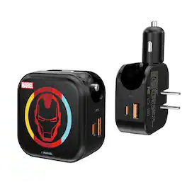 Keyscaper - Marvel Sigil 2 in 1 USB A/C Charger - Iron Man