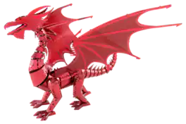 Metal Earth - Premium Series Red Dragon 3D Metal Model Kit Fascinations - Silver