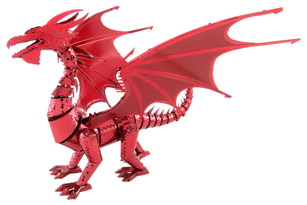 Front. Metal Earth - Metal Earth Premium Series Red Dragon 3D Metal Model Kit Fascinations - Silver.