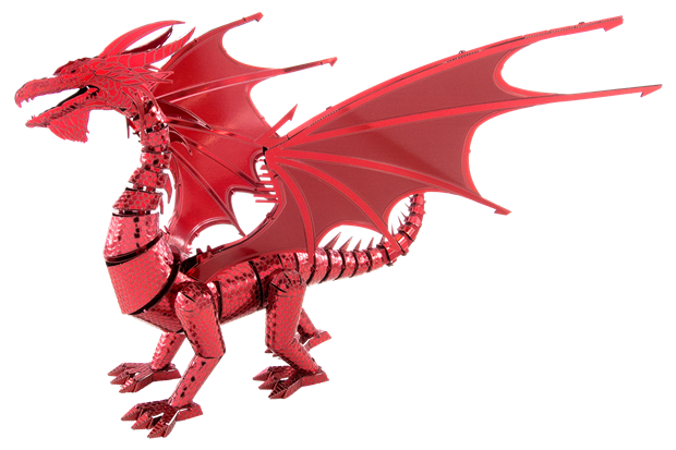 Front. Metal Earth - Metal Earth Premium Series Red Dragon 3D Metal Model Kit Fascinations - Silver.
