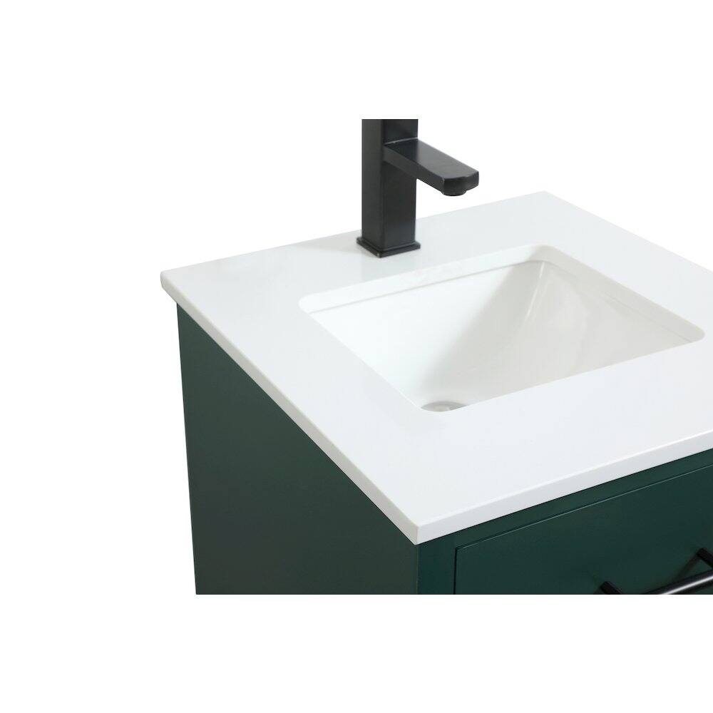 Alt View 1. Elegant Kitchen and Bath - 18 Inch Single Bathroom Vanity In Green - Green.