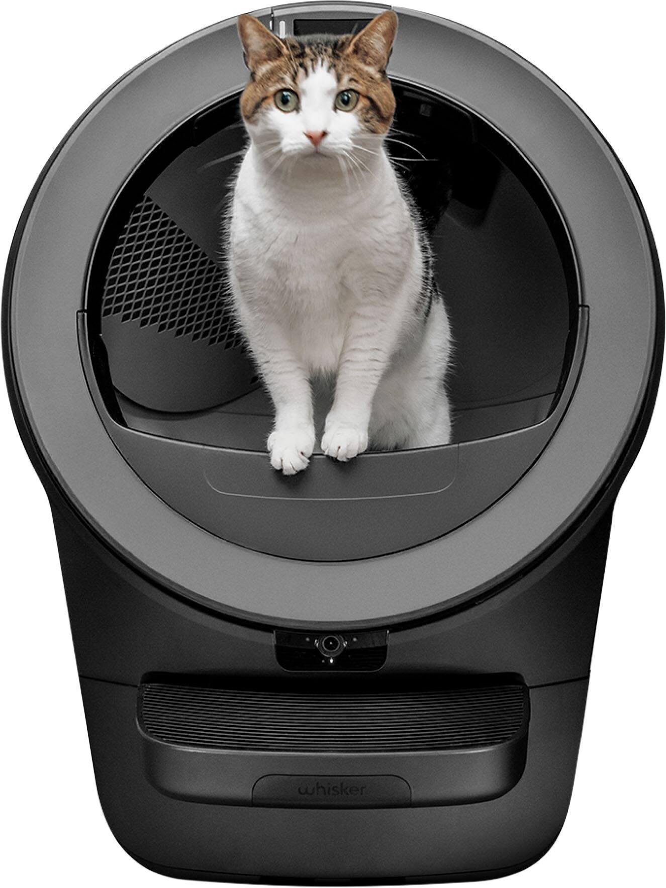 Front. Whisker - Litter-Robot 5 Pro Black - Black.