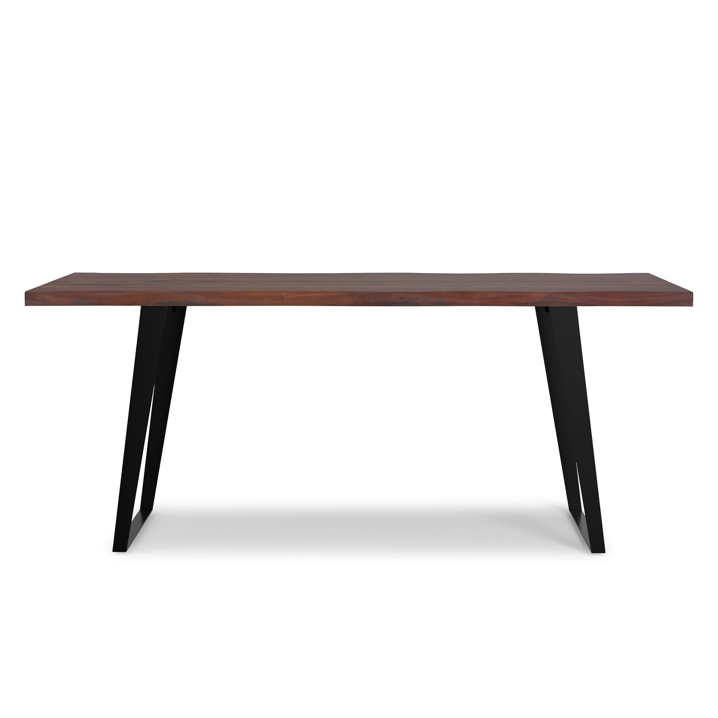 Left. Simpli Home - Delta 72 inch x 36 inch Rectangle Modern Industrial Dining Table in Dark Walnut - Dark Walnut.