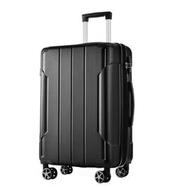 HTUTWOO - Hardshell Luggage - 24-inch Expandable Checked Suitcase, Lightweight Durable ABS, Double Wheels - Black