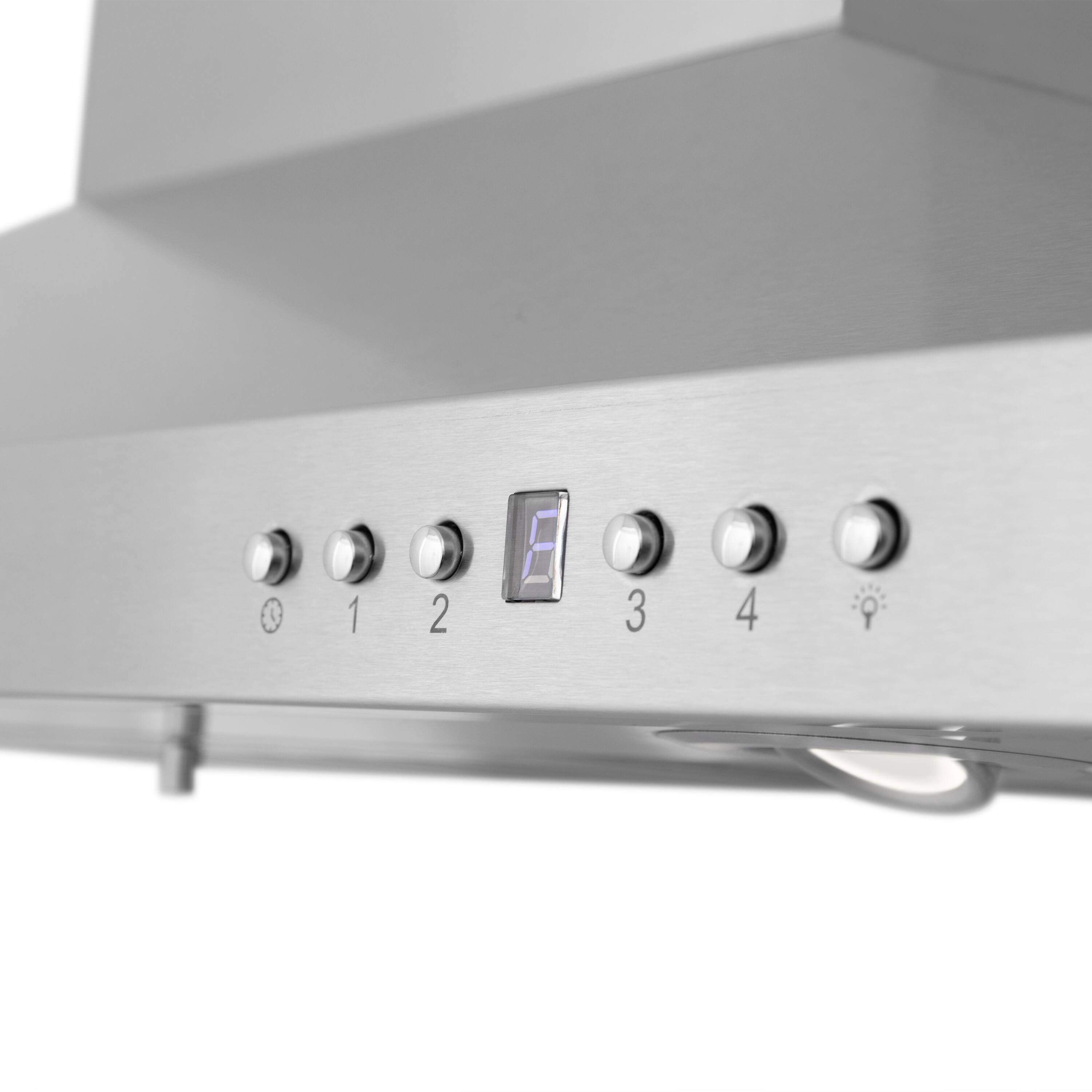 Alt View 2. ZLINE - 42 in. ZLINE CrownSound™Ducted Vent Island Mount Range Hood in Stainless Steel with Built-in Bluetooth Speakers - Stainless Steel.