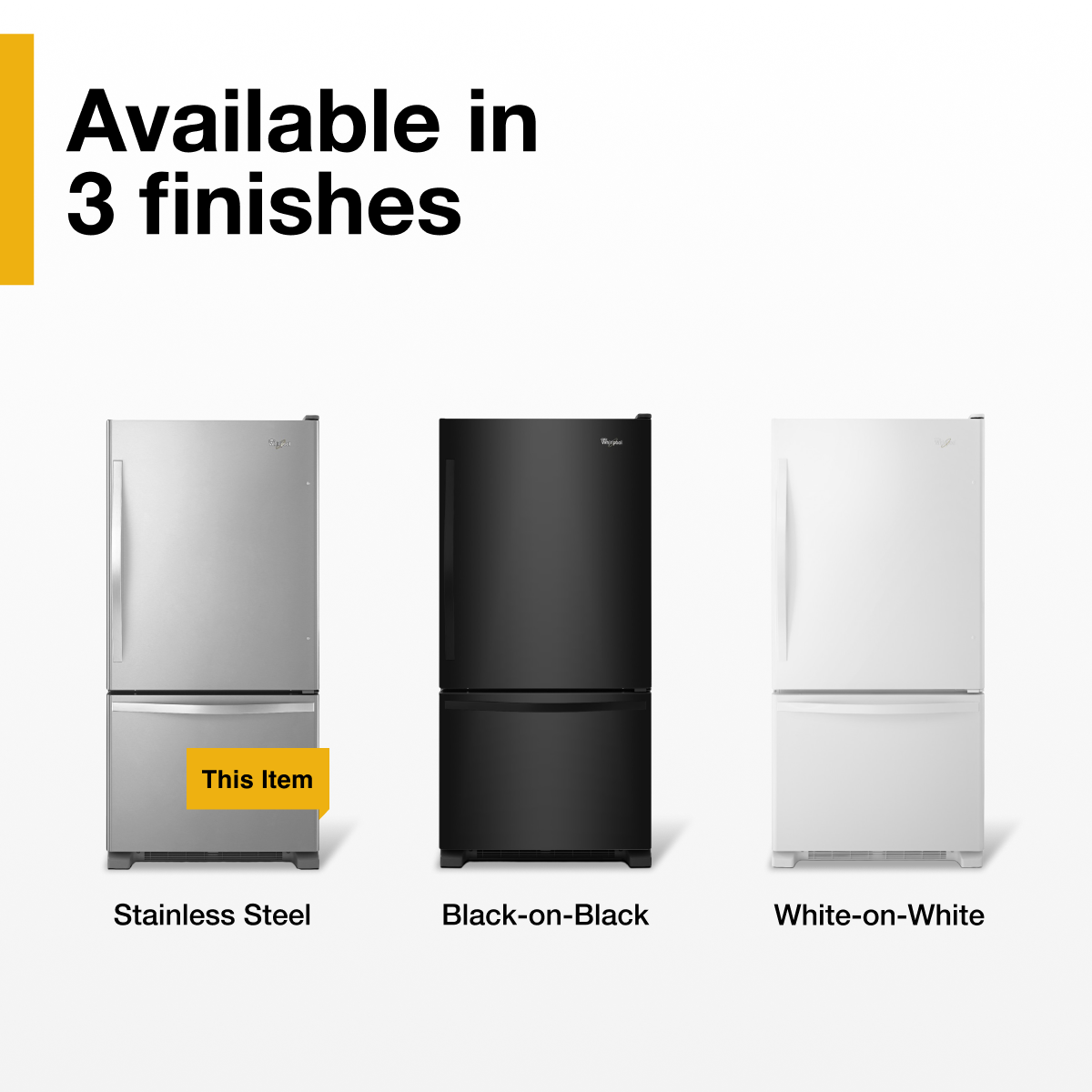 Available in 3 finishes
This Item
Stainless Steel
Black-on-Black
White-on-White