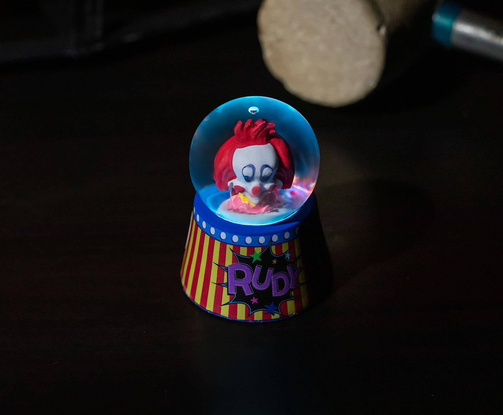 Alt View 5. Silver Buffalo - Killer Klowns From Outer Space Rudy Mini Light-Up Snow Globe | 3 Inches Tall - Multi-Colored.