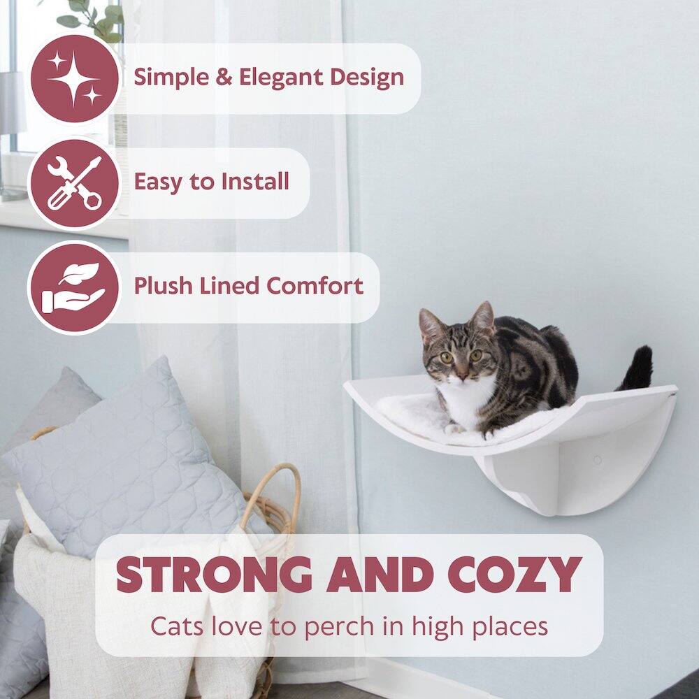Simple & Elegant Design  
Easy to Install  
Plush Lined Comfort  

STRONG AND COZY  
Cats love to perch in high places