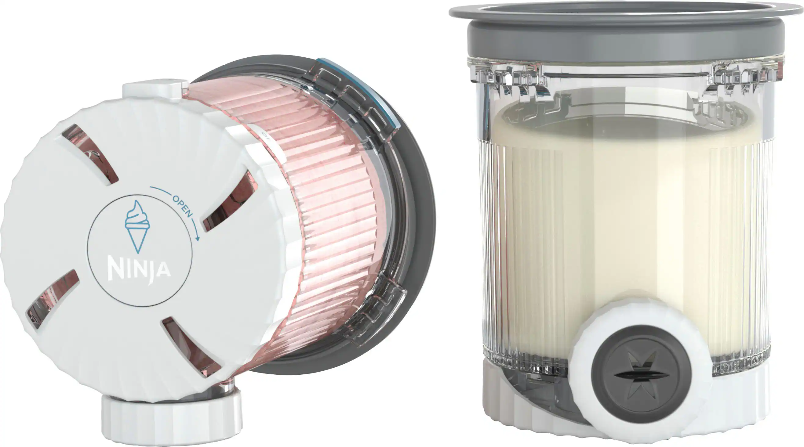 Ninja - Swirl by CREAMi Pints and Lids, 2 Pack - Grey Lids