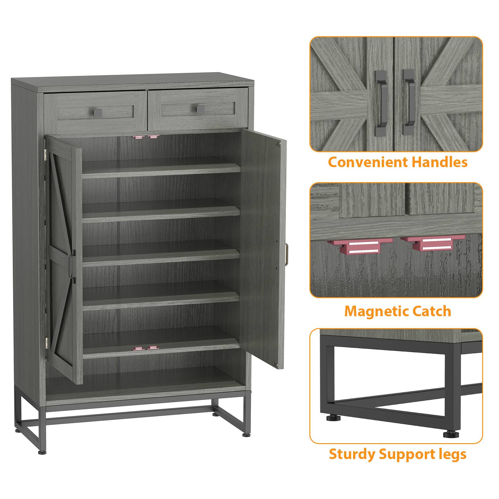 Convenient Handles  
Magnetic Catch  
Sturdy Support Legs
