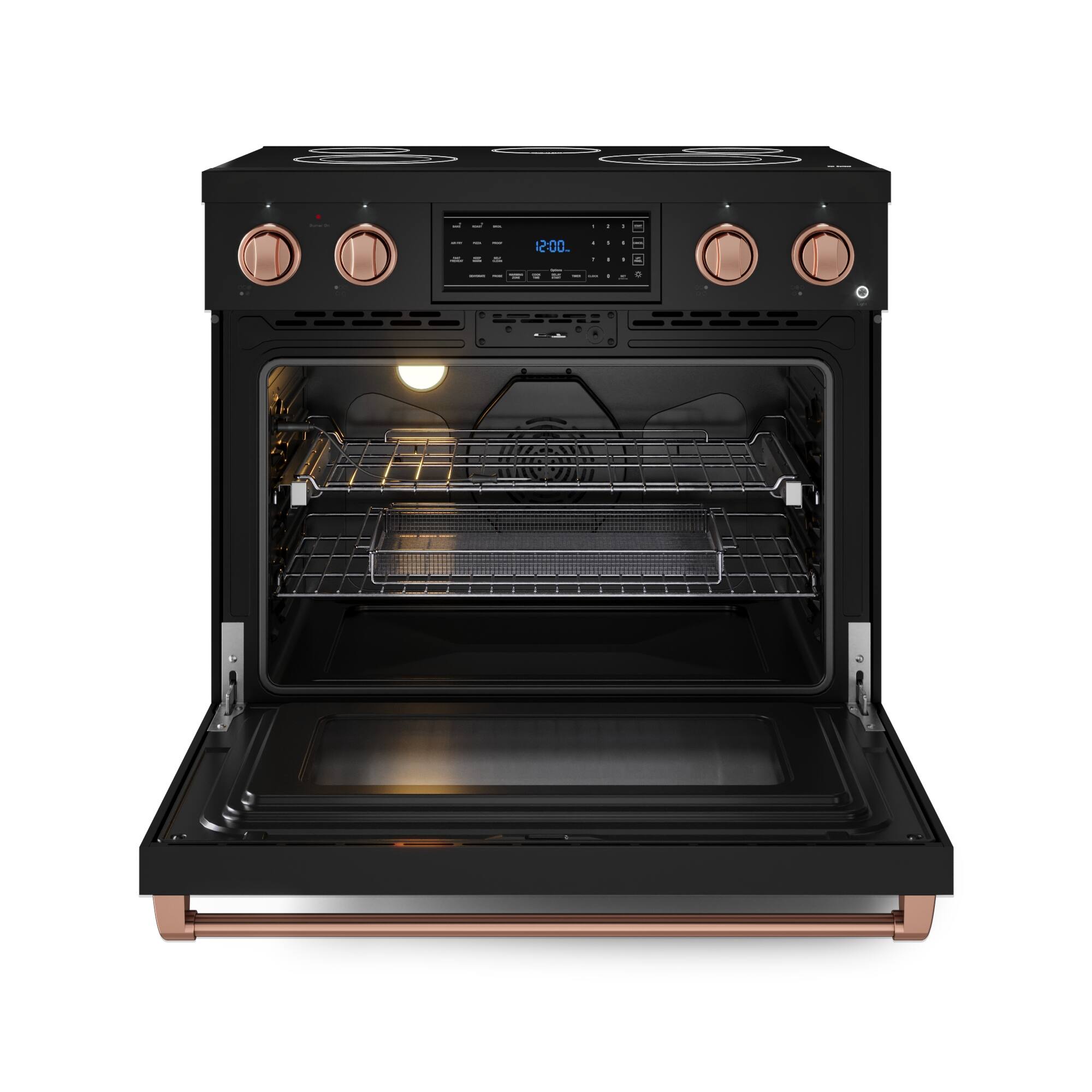 Alt View 11. Thor Kitchen - Gordon Ramsay Series by Thor Kitchen 6.0 Cu. Ft Freestanding Electric Range with Rose Gold Hardware - Black.