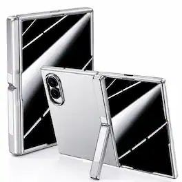 Dteck - for Galaxy Z Fold8 Case with Built-in Screen Protector, Hinge Protection with Kickstand - Gray (Privacy Screen Protector)
