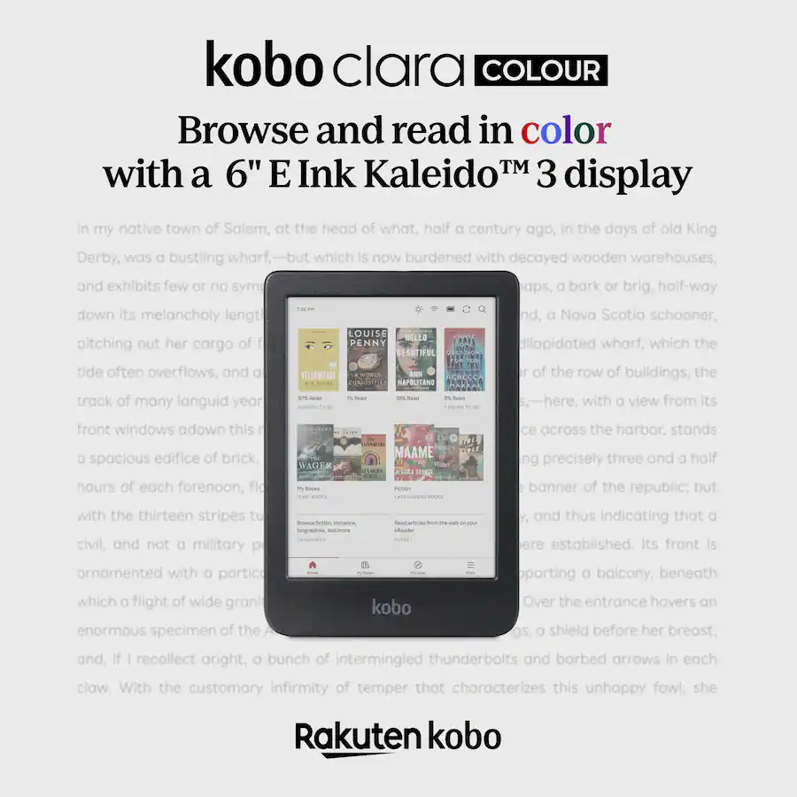 Coloured Ink Screen Kobo Clara Colour eReader 6