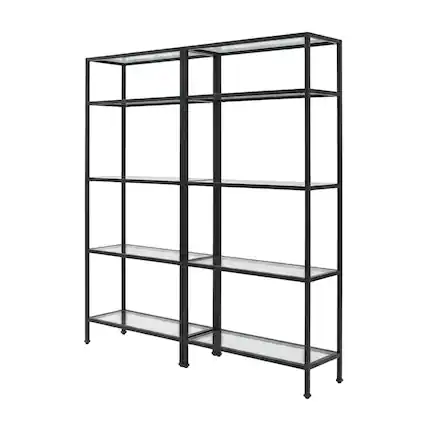 Front. Crosley Furniture - Aimee 2-Piece Etagere Bookcase Set - 2 Narrow Etageres - Oil Rubbed Bronze.