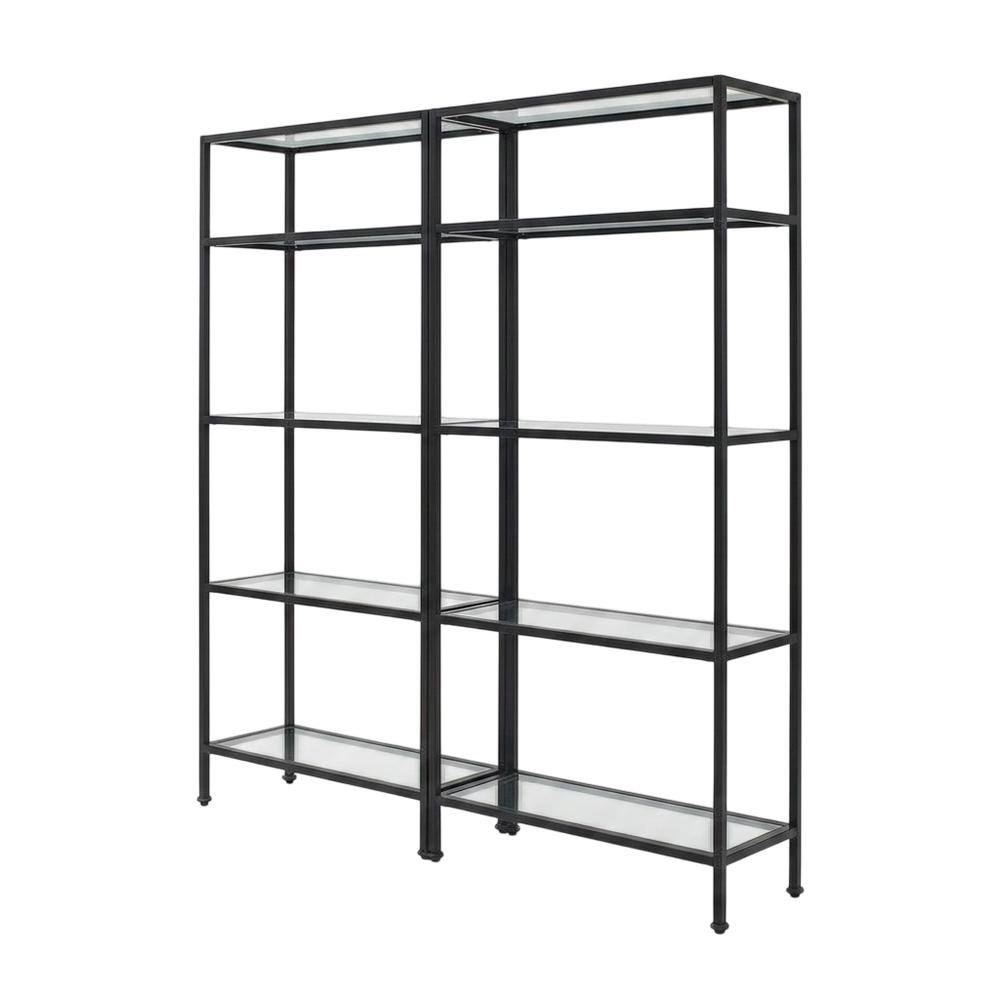 Front. Crosley Furniture - Aimee 2-Piece Etagere Bookcase Set - 2 Narrow Etageres - Oil Rubbed Bronze.