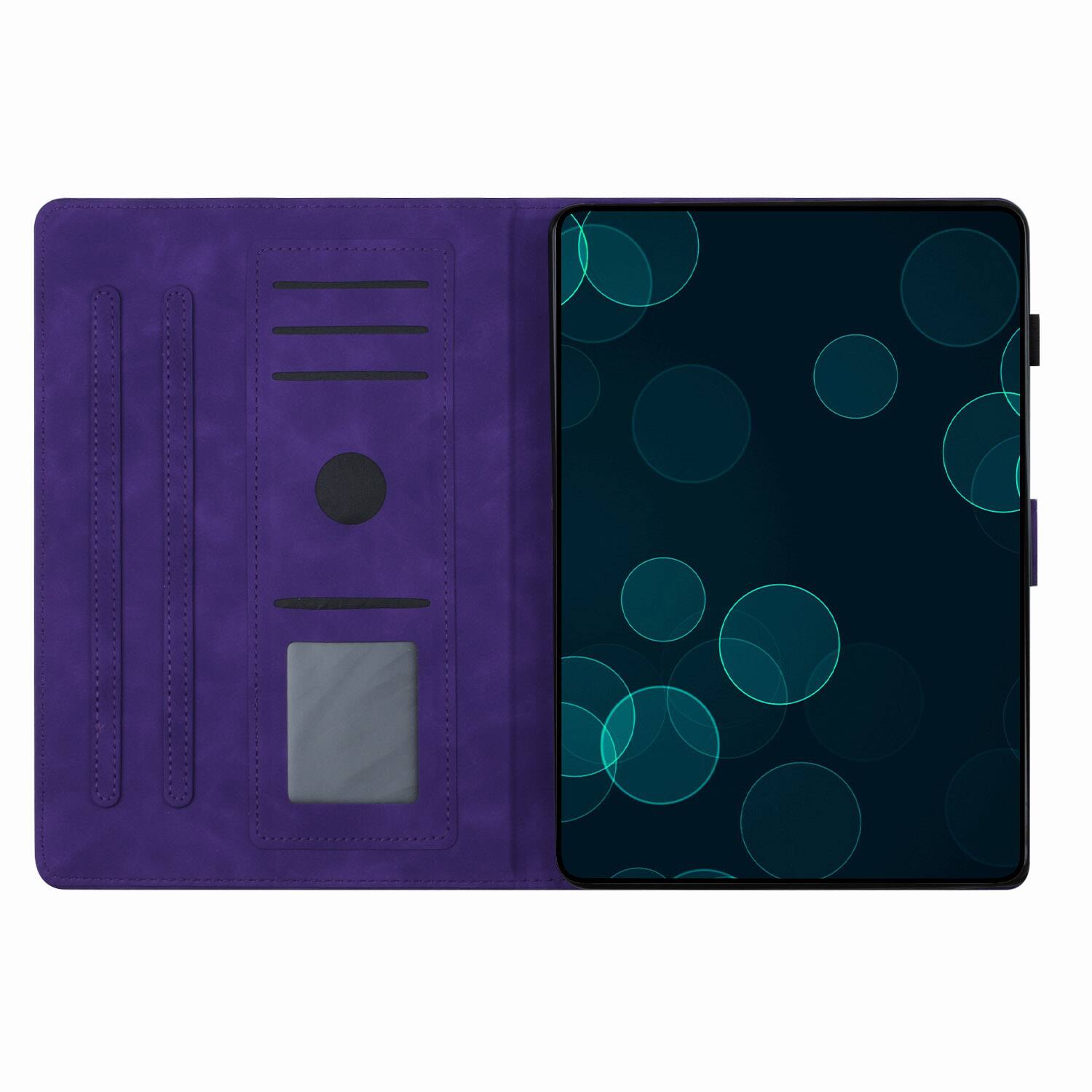Angle. Dteck - Case for Apple iPad (A16) 11" 2025 and iPad 10th Gen 10.9" 2022,Butterfly Embossed PU Leather Card Slot Stand Flip Cover - Purple.