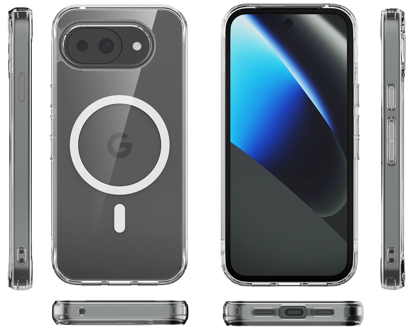 Alt View 9. Nakedcellphone - Clear Case for Google Pixel 10a Phone - Compatible with MagSafe - Clear.