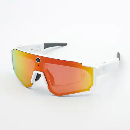 Front. PRIMEPLUS - Sports Cycling Smart Glasses with 8MP Camera Video Recording Eyeglasses Music Player AI Smart Glasses - White-Color.