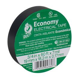 Duck - Economy Grade 3/4 in. W X 60 ft. L Black Vinyl Electrical Tape