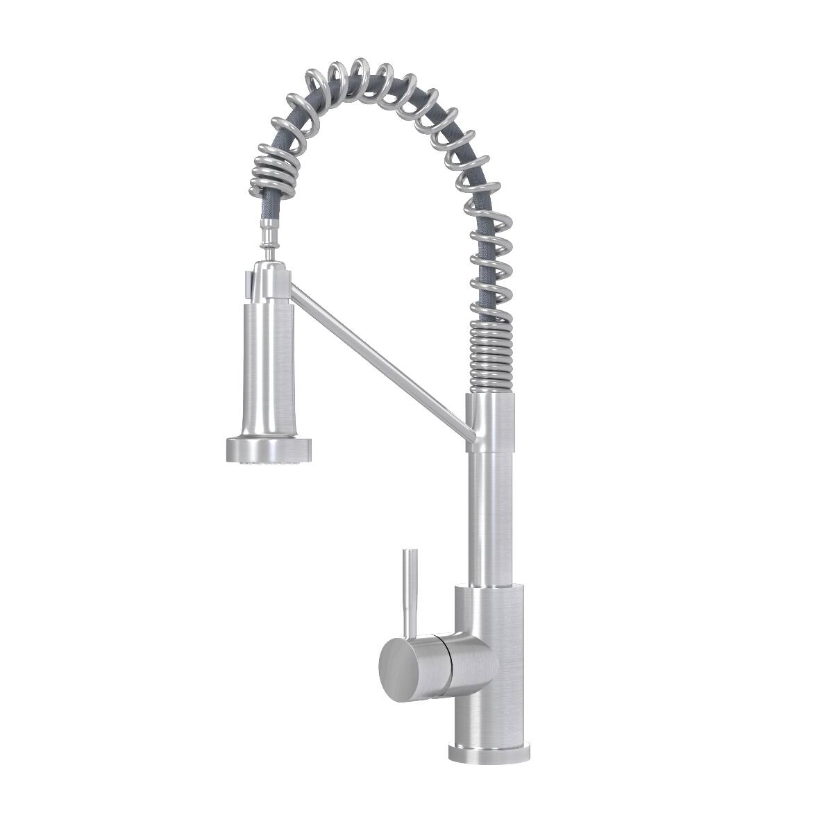 Alt View 6. Ropilly - Ropilly Single Handle Kitchen Faucet, Brushed Nickel Finish, Modern High Arc Spring Design - Brushed Nickel.