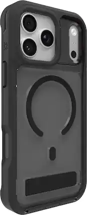 Front. ZAGG - Rainier Snap with Kickstand for Apple iPhone 17 Pro Max - Smoke Black.