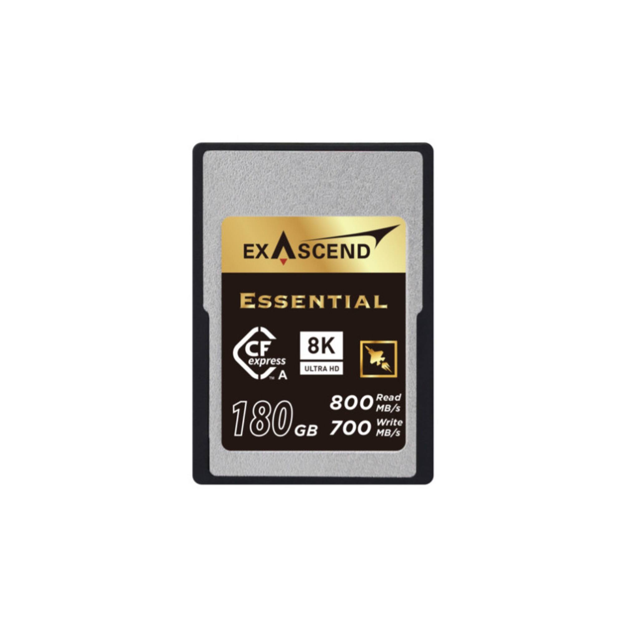 EX ASCEND ESSENTIAL CF 8K express ULTRA HD  
180 GB  
Read 800 MB/s  
Write 700 MB/s