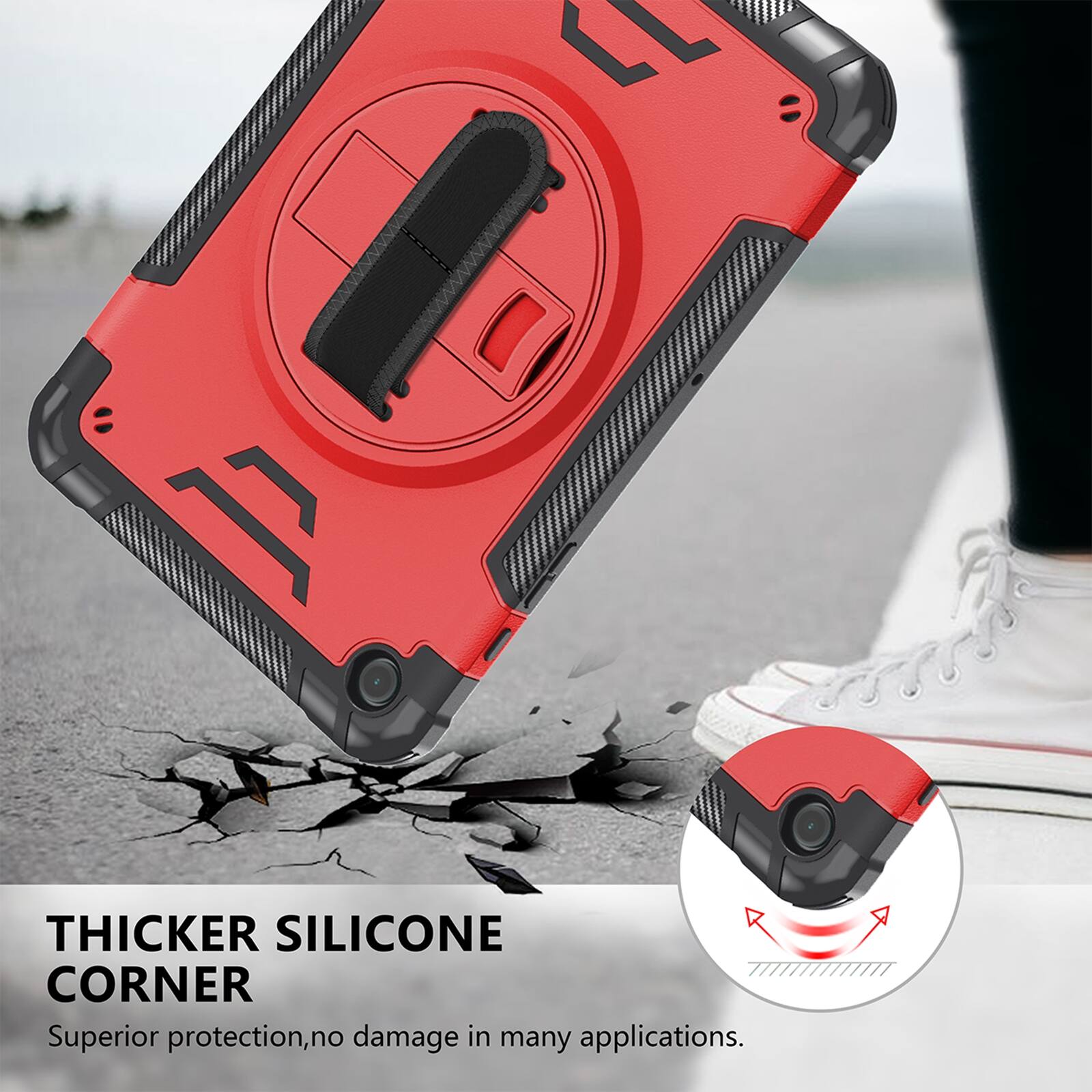THICKER SILICONE CORNER  
Superior protection, no damage in many applications.