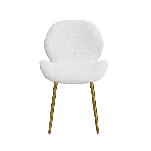 Alt View 1. GOODSILO - Set of 2 Modern Velvet Dining Chairs with Sturdy Metal Legs and Ergonomic Backrest - White.