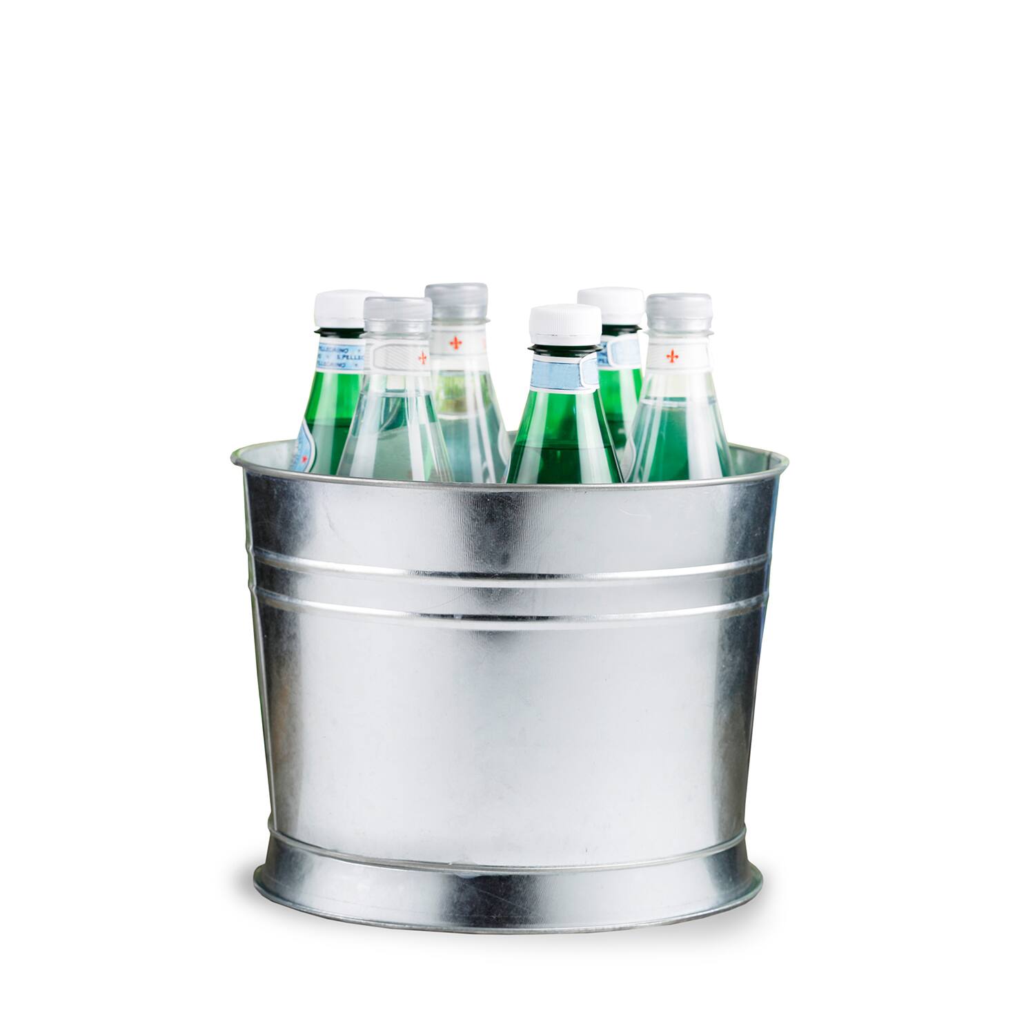 Left. Jay Import - Breeze 2.4 Gallon Beverage Dispenser With Ice Insert, Fruit Infuser, And Galvanized Base - Clear.