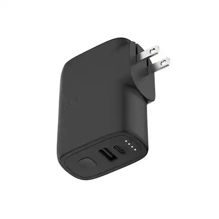 Front. Belkin - BoostCharge Hybrid Wall Charger 25W + Power Bank 5K.
