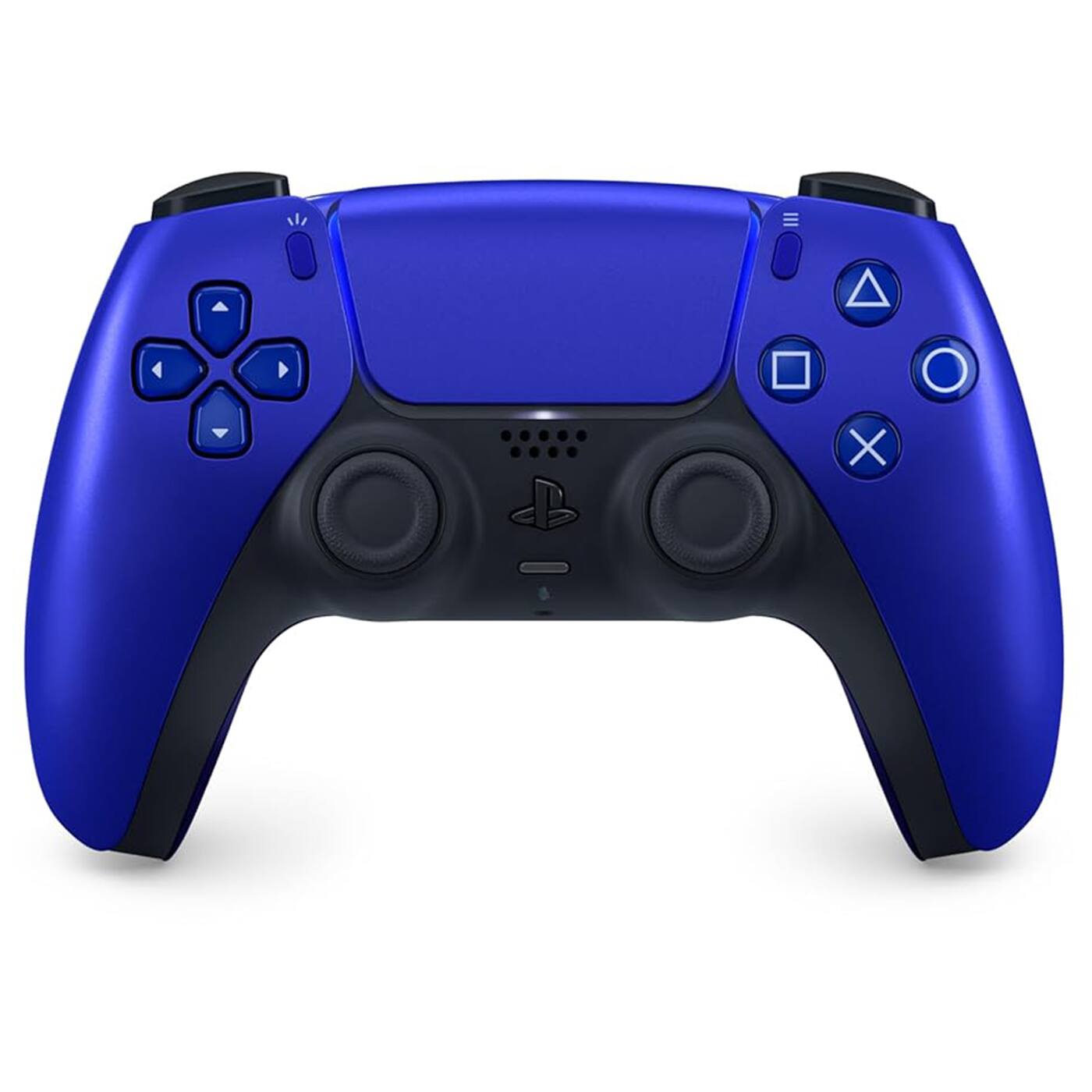 Left. Sony - Sony Playstation 5 Slim Digital with Extra Cobalt Blue Controller, FPS Grip Kit and MightySkins Decal Voucher + 1 Year - Cobalt Blue.