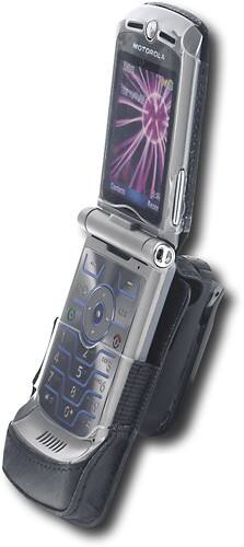 Angle Standard. Motorola - Leather Case for RAZR Cell Phones - Black.