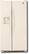 Front Standard. GE - Profile 25.5 Cu. Ft. Side-by-Side Refrigerator with Thru-the-Door Ice and Water - High-Gloss Bisque.