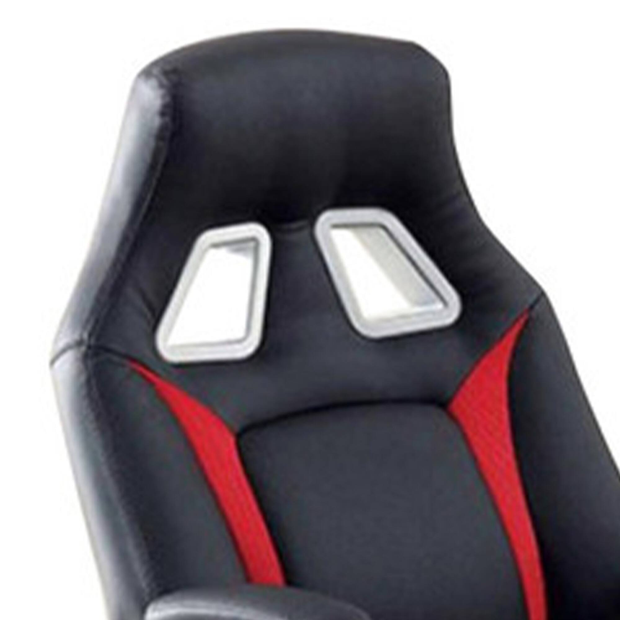 Alt View 1. Manhattan Lane - Leatherette Gaming Chair with Padded Armrests and Adjustable Height - Black.