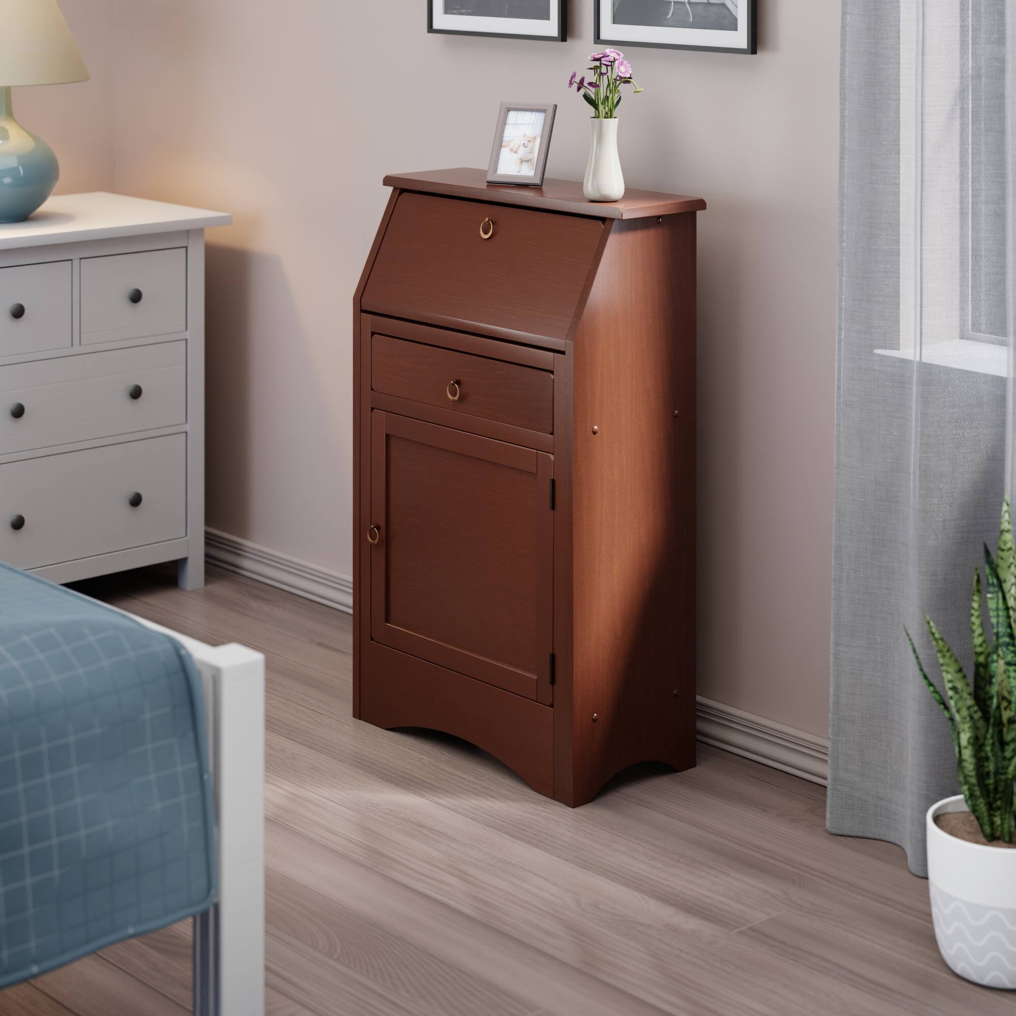 Alt View 4. Winsome Wood - Regalia Secretary Desk - Walnut.