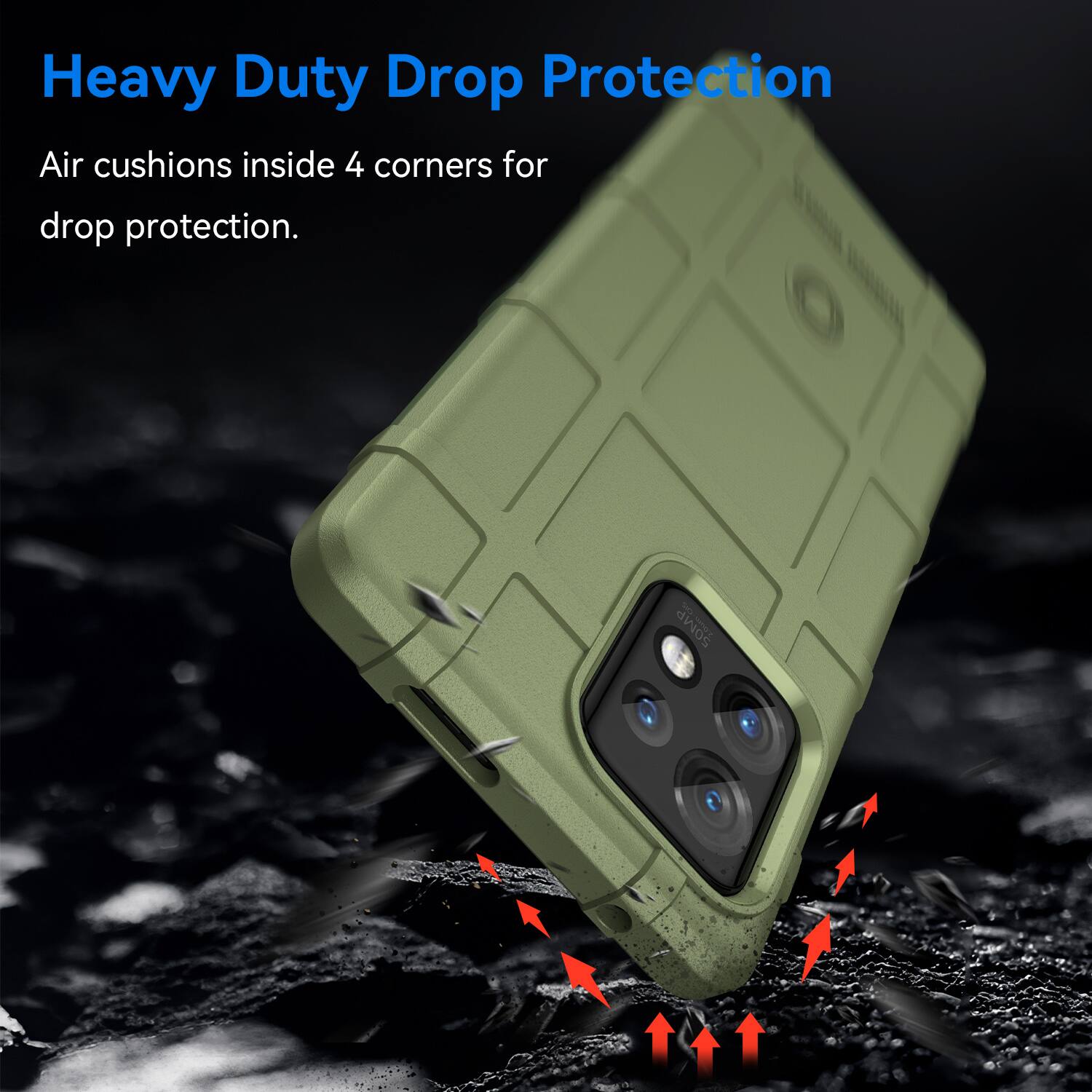 Heavy Duty Drop Protection

Air cushions inside 4 corners for drop protection.