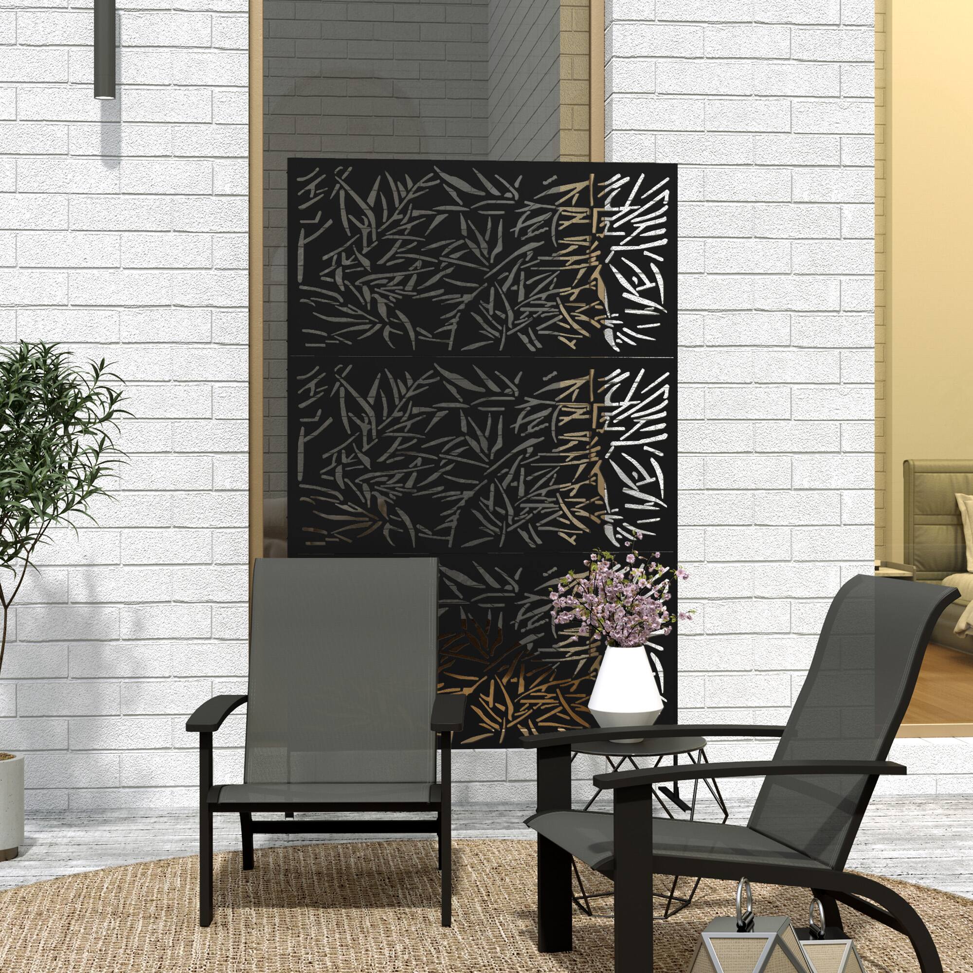 Outsunny Privacy Fence Screen, Metal Outdoor Privacy Screen Climbing ...